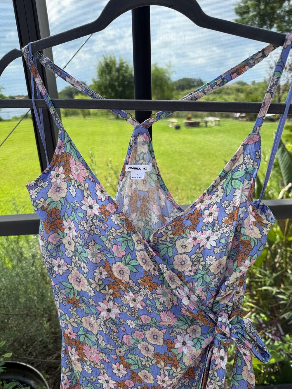 O'Neill Lavender Floral Wrap Mini Dress